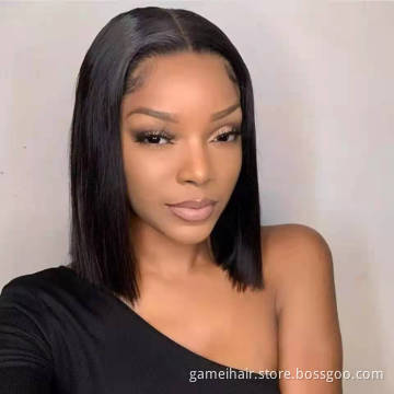 Straight Bob Wig Human Hair Extension Hd Full Lace Front Wig Wholesale Raw Brazilian Virgin Human Hair Glueless Lace Frontal Wig